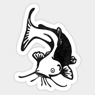 Distressed Catfish Fishing Fish Sticker